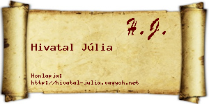 Hivatal Júlia névjegykártya