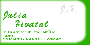 julia hivatal business card